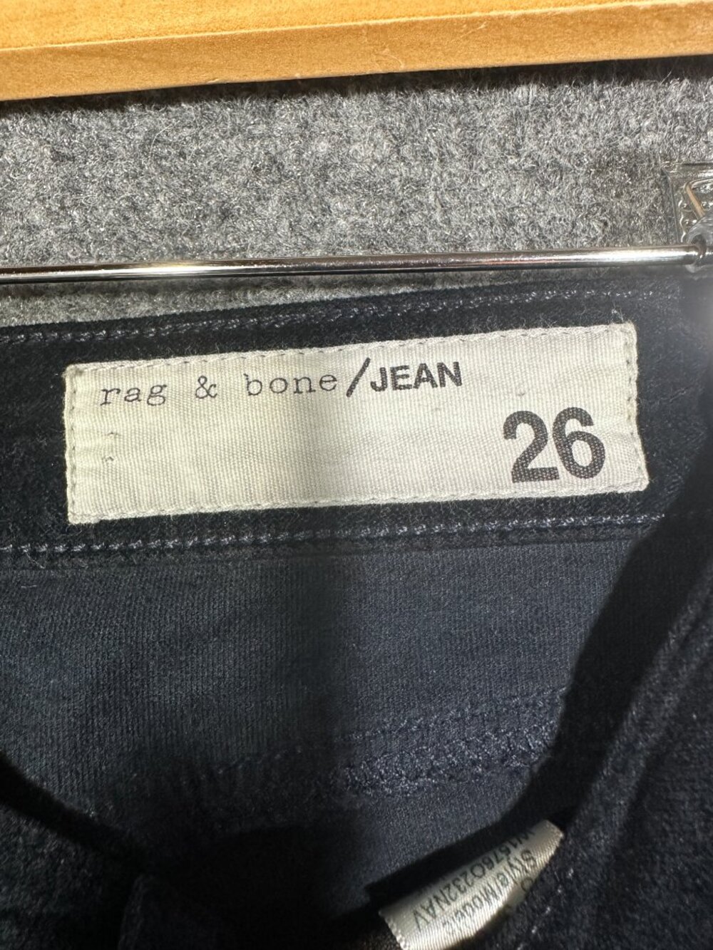 Rag & Bone Jean Womens 26 Navy Velvet Skinny 5 Pocket Style Zip Ankle Stretch - Picture 5 of 11